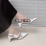 Giày cao gót mũi nhọn dây khoá