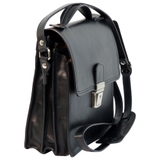 TÚI ĐEO CHÉO NAM DA FULL-GRAIN LEATHER MÀU ĐEN – OLD ANGLER - SẢN XUẤT THỦ CÔNG TỪ ITALY