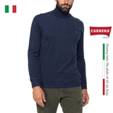 ÁO DÀI TAY NAM MÀU TRƠN VỚI CỔ CAO VÀ LOGO THÊU - CARRERA JEANS - NHẬP KHẨU CHÍNH HÃNG TỪ ITALIA
