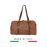 TÚI DU LỊCH DA CALFSKIN 1001-2 DL - Brown -  MEDICI OF FLORENCE - SẢN XUẤT THỦ CÔNG TẠI ITALIA