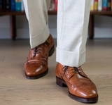 GIÀY DA CÔNG SỞ MÀU NÂU (DA THẬT) - GERMANO BELLESI - SẢN XUẤT THỦ CÔNG TẠI ITALY