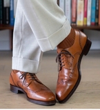 GIÀY DA CÔNG SỞ MÀU NÂU (DA THẬT) - GERMANO BELLESI - SẢN XUẤT THỦ CÔNG TẠI ITALY