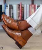 GIÀY DA CÔNG SỞ MÀU NÂU (DA THẬT) - GERMANO BELLESI - SẢN XUẤT THỦ CÔNG TẠI ITALY