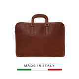 TÚI ĐỰNG LAPTOP DA CALFSKIN 83 - Havana -  MEDICI OF FLORENCE - SẢN XUẤT THỦ CÔNG TẠI ITALIA