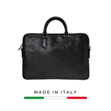 TÚI ĐỰNG LAPTOP DA CALFSKIN 110 - Black -  MEDICI OF FLORENCE - SẢN XUẤT THỦ CÔNG TẠI ITALIA