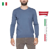 ÁO LEN DỆT KIM NAM COTTON DÀI TAY XANH DƯƠNG NHẠT - CARRERA JEANS - NHẬP KHẨU CHÍNH HÃNG TỪ ITALIA