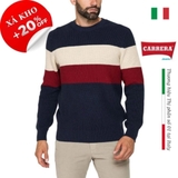 ÁO LEN NAM DÀI TAY KẺ NGANG 3 MÀU CỔ TRÒN - CARRERA JEANS - NHẬP KHẨU CHÍNH HÃNG TỪ ITALIA