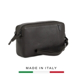 CLUTCH NAM MÀU NÂU ĐEN – GIANNI CONTI - SẢN XUẤT THỦ CÔNG TỪ ITALY