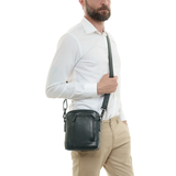 TÚI ĐEO CHÉO DA THẬT NAM MÀU ĐEN FILIPPO 1812282 - GIANNI CONTI - SẢN XUẤT THỦ CÔNG TỪ ITALY