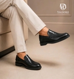 GIÀY LƯỜI DA THẬT NAM (015 Vitello Nero) - VALDORO - SẢN XUẤT TẠI ITALY