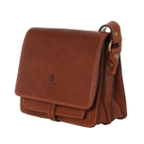 TÚI ĐEO CHÉO NAM DA THẬT Vegetable-Tanned Calfskin 1605-Brown -  MEDICI OF FLORENCE - SẢN XUẤT THỦ CÔNG TẠI ITALY