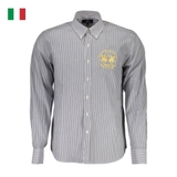 ÁO SƠ MI NAM KẺ SỌC XANH THÊU LOGO TO - LA MARTINA - NHẬP KHẨU CHÍNH HÃNG TỪ Ý