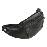 TÚI ĐEO HÔNG DA THẬT MÀU ĐEN 915055-10 - GIANNI CONTI - SẢN XUẤT THỦ CÔNG TẠI ITALY