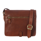 TÚI ĐEO CHÉO NAM DA THẬT Vegetable-Tanned Calfskin 1605-Brown -  MEDICI OF FLORENCE - SẢN XUẤT THỦ CÔNG TẠI ITALY