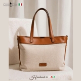 TÚI XÁCH NỮ DA THẬT MÀU BE-NÂU 5284889-984 – GIANNI CONTI - SẢN XUẤT THỦ CÔNG TẠI ITALY