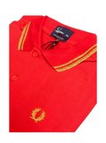 ÁO POLO DÀI TAY VIỀN CỔ MÀU ĐỎ - FRED PERRY - NHẬP KHẨU TRỰC TIẾP TỪ ĐỨC