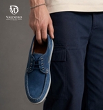 GIÀY LƯỜI DA THẬT NAM (09 Nabuk Jeans) - VALDORO - SẢN XUẤT TẠI ITALY