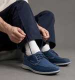 GIÀY LƯỜI DA THẬT NAM (09 Nabuk Jeans) - VALDORO - SẢN XUẤT TẠI ITALY