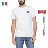 ÁO THUN NAM CỘC TAY BASIC MÀU TRẮNG IN LOGO – CARRERA JEANS - NHẬP KHẨU CHÍNH HÃNG TỪ Ý