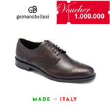 GIÀY DA CÔNG SỞ NAM MÀU NÂU ĐEN - GERMANO BELLESI - SẢN XUẤT THỦ CÔNG TẠI ITALY