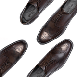 GIÀY DA CÔNG SỞ NAM MÀU NÂU ĐEN - GERMANO BELLESI - SẢN XUẤT THỦ CÔNG TẠI ITALY