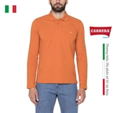 ÁO POLO DÀI TAY NAM COTTON TRƠN MÀU CAM - CARRERA JEANS - NHẬP KHẨU CHÍNH HÃNG TỪ ITALIA