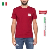 ÁO THUN NAM CỘC TAY BASIC MÀU ĐỎ DAHLIA IN LOGO – CARRERA JEANS - NHẬP KHẨU CHÍNH HÃNG TỪ Ý