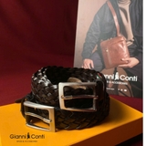 (SEO) THẮT LƯNG DA THẬT NAM MÀU NÂU 5105370-35-28 - GIANNI CONTI - SẢN XUẤT THỦ CÔNG TẠI ITALIA