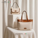 TÚI XÁCH NỮ DA THẬT MÀU BE-NÂU 5284889-984 – GIANNI CONTI - SẢN XUẤT THỦ CÔNG TẠI ITALY