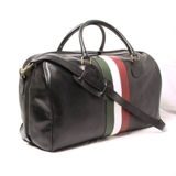 TÚI DU LỊCH DA FULL-GRAIN LEATHER MÀU ĐEN – OLD ANGLER - SẢN XUẤT THỦ CÔNG TỪ ITALY