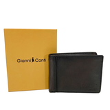 VÍ DA THẬT NAM MÀU ĐEN 4067129-10 – GIANNI CONTI - SẢN XUẤT THỦ CÔNG TẠI ITALY