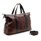 TÚI DU LỊCH DA THẬT MÀU NÂU SCOTT - GIANNI CONTI - SẢN XUẤT THỦ CÔNG TỪ ITALY