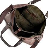 TÚI DU LỊCH DA THẬT MÀU NÂU SCOTT - GIANNI CONTI - SẢN XUẤT THỦ CÔNG TỪ ITALY