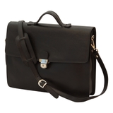 CẶP DA NAM DA FULL-GRAIN CALFSKIN MÀU ĐEN 407589NE * 89Ne  – OLD ANGLER - SẢN XUẤT THỦ CÔNG TỪ ITALY