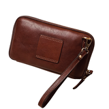 CLUTCH NAM MÀU NÂU DA THẬT 912103-28 – GIANNI CONTI - SẢN XUẤT THỦ CÔNG TẠI ITALY