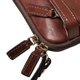 CLUTCH NAM MÀU NÂU DA THẬT 912103-28 – GIANNI CONTI - SẢN XUẤT THỦ CÔNG TẠI ITALY