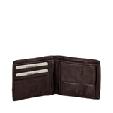 VÍ NAM DA THẬT CAO CẤP MÀU NÂU SẪM – GIANNI CONTI - SẢN XUẤT THỦ CÔNG TỪ ITALY