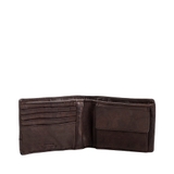 VÍ NAM DA THẬT CAO CẤP MÀU NÂU SẪM – GIANNI CONTI - SẢN XUẤT THỦ CÔNG TỪ ITALY