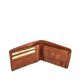 VÍ NAM DA THẬT CAO CẤP MÀU NÂU – GIANNI CONTI - SẢN XUẤT THỦ CÔNG TỪ ITALY