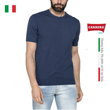 ÁO LEN MỎNG CỘC TAY NAM CỔ TRÒN VẢI COTTON CREPE - CARRERA JEANS - NHẬP KHẨU CHÍNH NGẠCH TỪ ITALIA