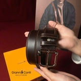 (SEO) THẮT LƯNG DA THẬT NAM MÀU NÂU 5155428-40-28 - GIANNI CONTI - SẢN XUẤT THỦ CÔNG TẠI ITALIA