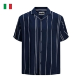 ÁO SƠ MI CỘC TAY MÀU XANH THAN 12252536 - JACK & JONES - NHẬP KHẨU CHÍNH HÃNG TỪ Ý