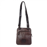 TÚI ĐEO CHÉO DA THẬT MÀU NÂU 4072570-20 - GIANNI CONTI - SẢN XUẤT THỦ CÔNG TỪ ITALY