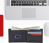 VÍ NAM DA THẬT MÀU ĐEN 31TL130057-001 - TOMMY HILFIGER - NHẬP KHẨU CHÍNH HÃNG TỪ MỸ