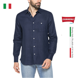 ÁO SƠ MI DÀI TAY NAM VẢI LANH HỖN HỢP T213A1254A – CARRERA JEANS - NHẬP KHẨU CHÍNH NGẠCH TỪ Ý
