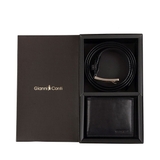 GIFT SET VÍ VÀ THẮT LƯNG DA THẬT MÀU ĐEN 919969-10 – GIANNI CONTI - SẢN XUẤT THỦ CÔNG TẠI ITALY