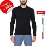 ÁO POLO DÀI TAY NAM COTTON TRƠN MÀU ĐEN - CARRERA JEANS - NHẬP KHẨU CHÍNH HÃNG TỪ ITALIA