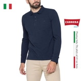 ÁO POLO DÀI TAY NAM COTTON TRƠN MÀU XANH THAN - CARRERA JEANS - NHẬP KHẨU CHÍNH HÃNG TỪ ITALIA