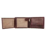 VÍ DA THẬT NAM MÀU NÂU ĐẬM 917041-28 – GIANNI CONTI - SẢN XUẤT THỦ CÔNG TẠI ITALY