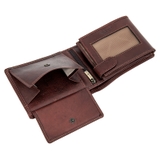 VÍ DA THẬT NAM MÀU NÂU ĐẬM 917041-28 – GIANNI CONTI - SẢN XUẤT THỦ CÔNG TẠI ITALY